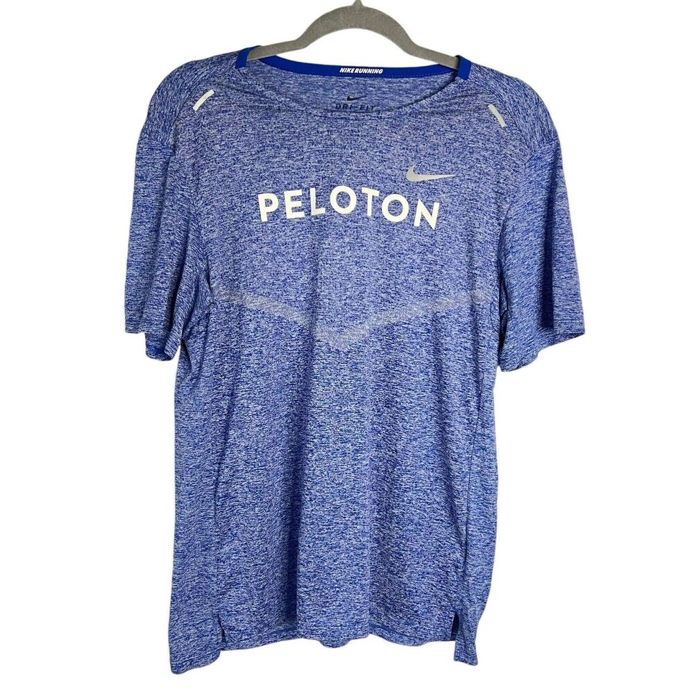 Nike Dri Fit Running Shirt Rise 365 Mens Small Blue Peloton Cycling Gym